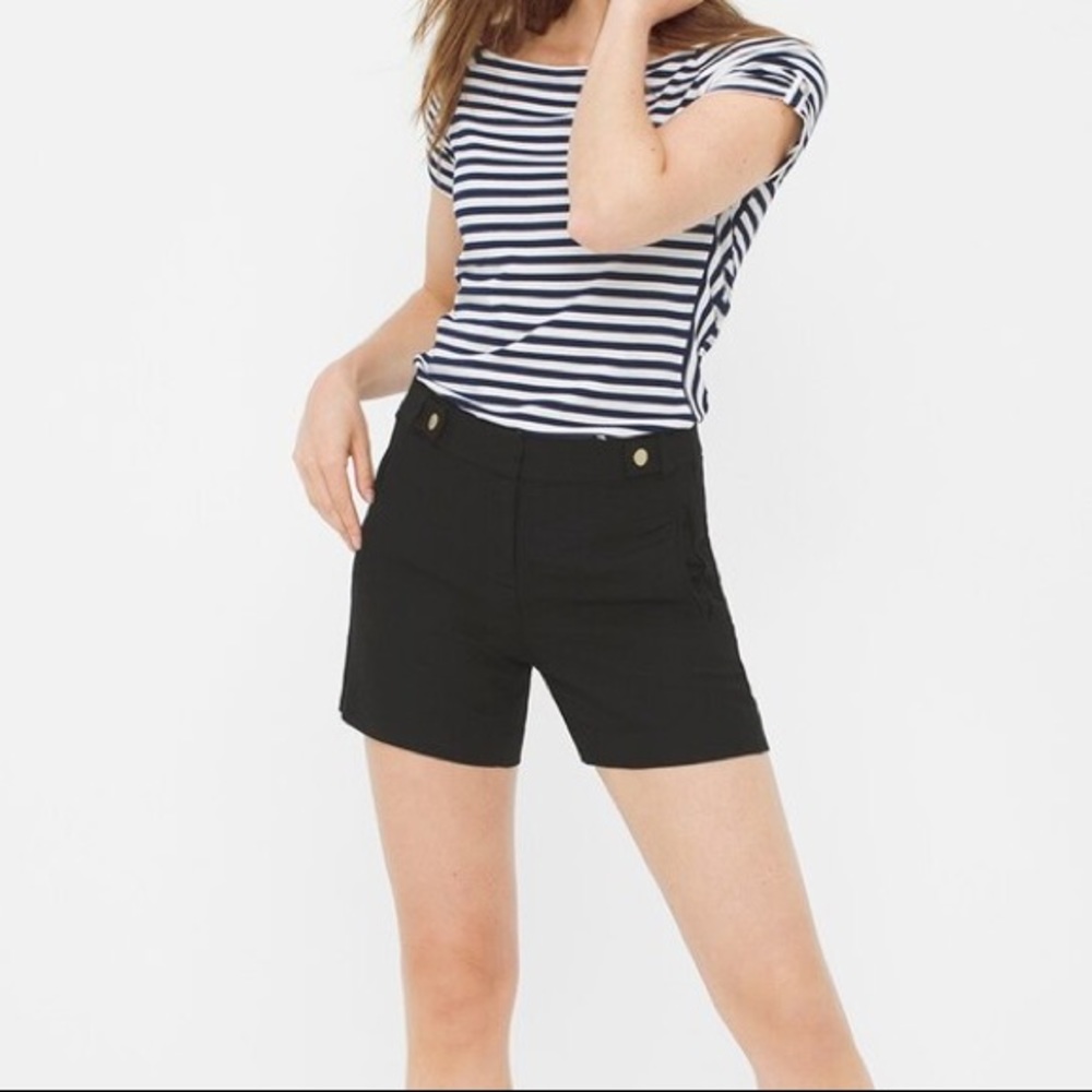 White House Black Market- Linen Short- Black Sz 4